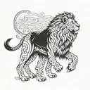 aslan standing tattoo design idea