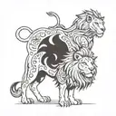 aslan standing tattoo design idea