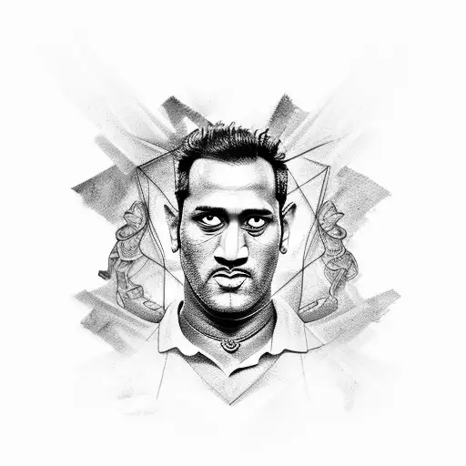 MS dhoni 7 tattoo design idea