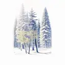 deer and forest tattoo design idea