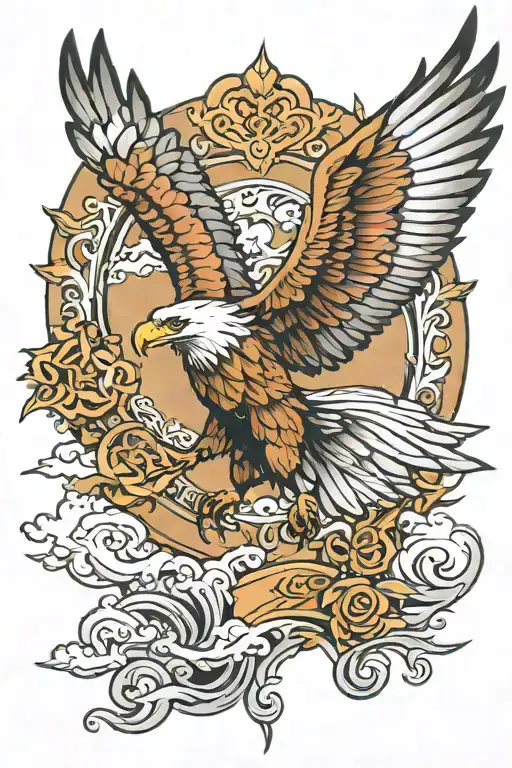 eagle soaring tattoo design idea