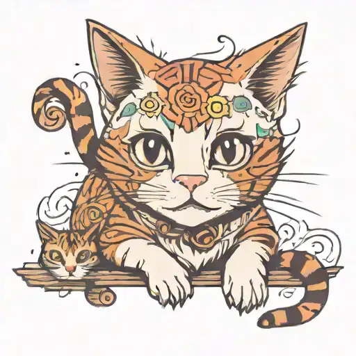 cat anime ghibli style tattoo tattoo design idea