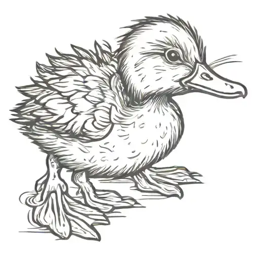 scary duckling  tattoo design idea