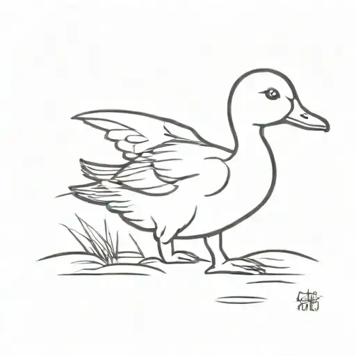 horror duckling  tattoo design idea