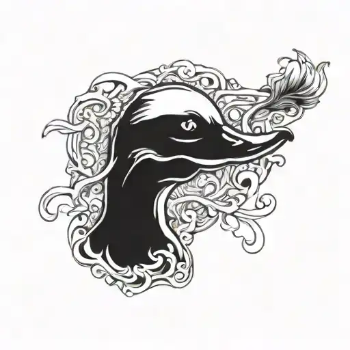 scary duckling  tattoo design idea