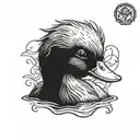 scary duckling  tattoo design idea