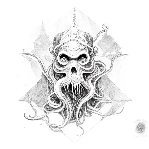 Lovecraft read book tattoo design idea