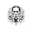 Lovecraft read book tattoo design idea
