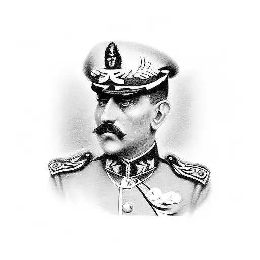 1920 Major General of the Azerbaijan Republic Army tattoo design idea