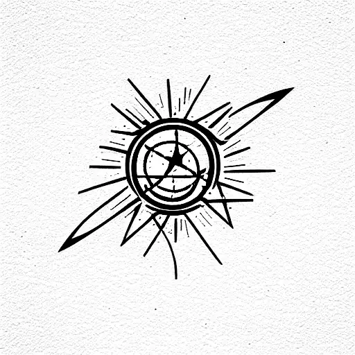 nuclear explosion in thin lines  tattoo design idea