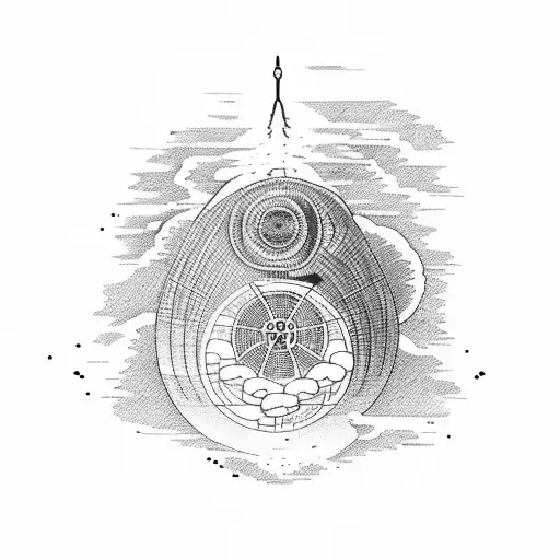 nuclear explosion in thin lines  tattoo design idea