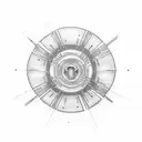 nuclear explosion in thin lines  tattoo design idea