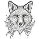 fox head tattoo design idea