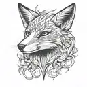 fox head tattoo design idea