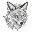fox head tattoo design idea