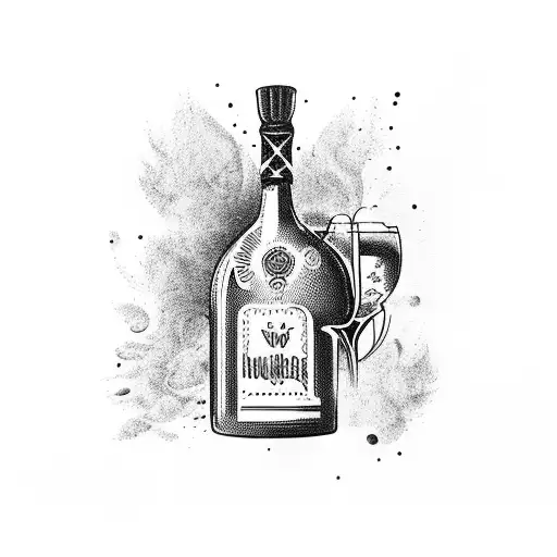 WINE AND TEQUILA tattoo design idea