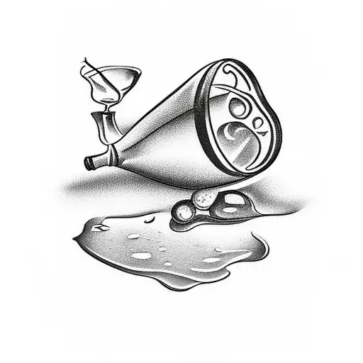 WINE AND TEQUILA tattoo design idea