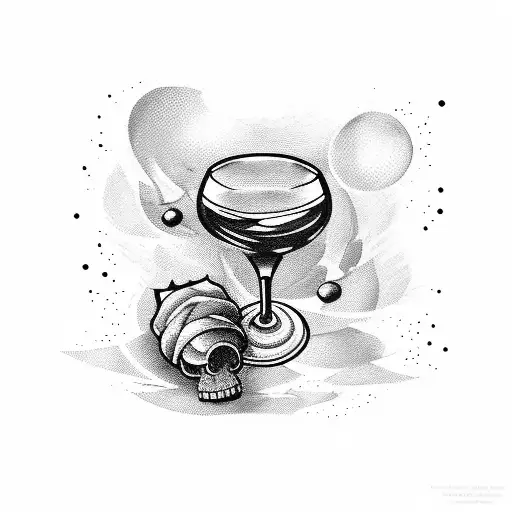 WINE AND TEQUILA tattoo design idea