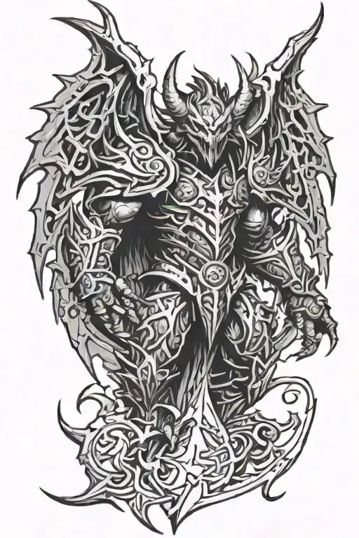 world of warcraft deathwing tattoo design idea