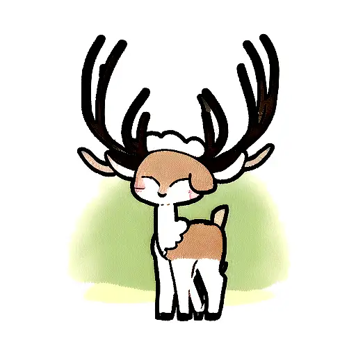 deer in forest tattoo design idea