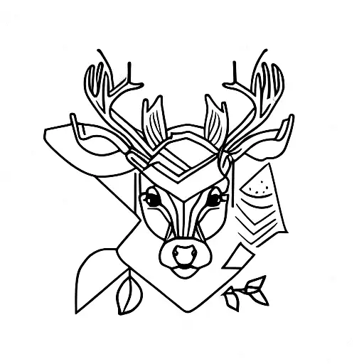 deer in forest tattoo design idea