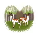 deer in forest tattoo design idea