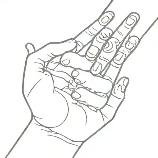 paw and human hand tattoo design idea