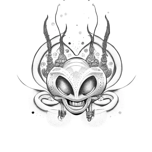 goofy alien tattoo design idea