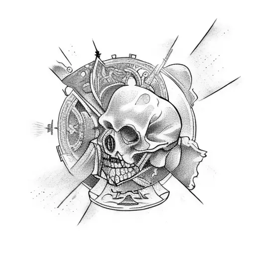 Create a tattoo blending the musical Hamiton and the movie Treasure Planet  tattoo design idea