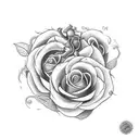 serpiente con un cranneo de indigo y rosas tattoo design idea