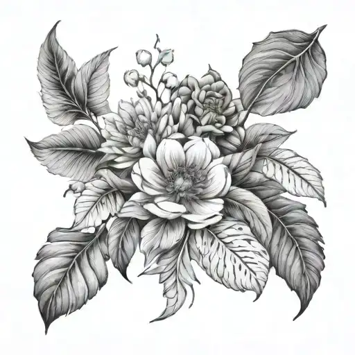 botanic garden sleeve tattoo design idea