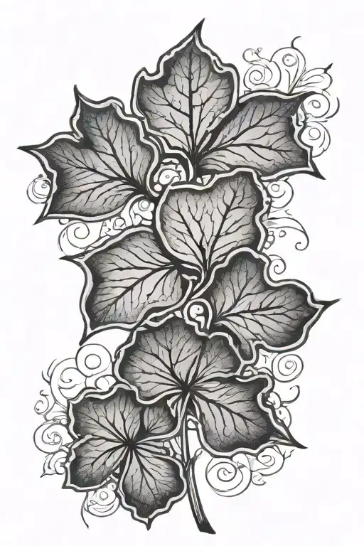 maple leaf clover leaf tattoo design idea