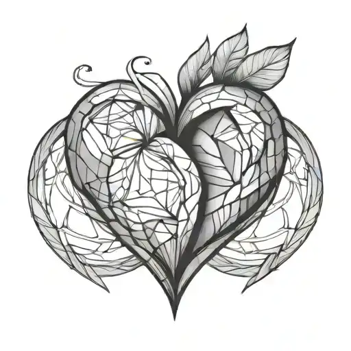 A geometric design of two hearts intertwined, representing the unbreakable bond of love tattoo design idea