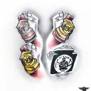 brass knuckles tattoo design idea