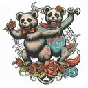 Grateful dead dancing bears in austin texas  tattoo design idea