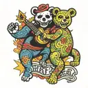 Grateful dead dancing bears in austin texas  tattoo design idea