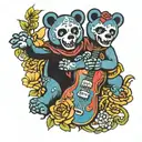 Grateful dead dancing bears in austin texas  tattoo design idea