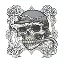 honey badger death before dishonor army skull tattoo design idea