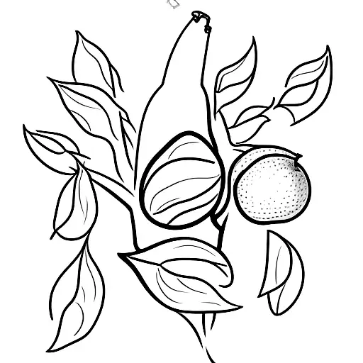 a mango fallen from an apple tree tattoo design idea