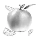 a mango fallen from an apple tree tattoo design idea