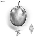 a mango fallen from an apple tree tattoo design idea