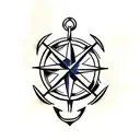 anchor and compass tattoo design idea