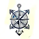 anchor and compass tattoo design idea