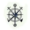 anchor and compass tattoo design idea