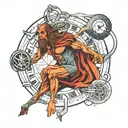 chronos time god tattoo design idea