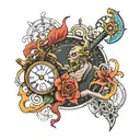 chronos time god tattoo design idea