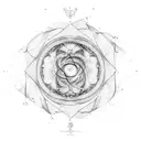 golden spiral  tattoo design idea
