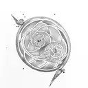 golden spiral  tattoo design idea