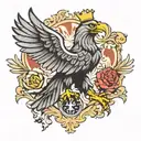 German Eagle, Dutch Lion, State Of VA  tattoo design idea