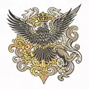 German Eagle, Dutch Lion, State Of VA  tattoo design idea
